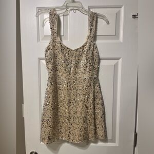 Velvet Sequin Sleeveless Dress